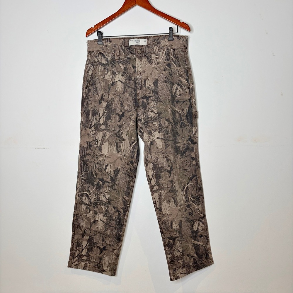 Hollister Baggy Carpenter Jeans Mens 32x32 Camo Excellent Real Tree Utility Pant